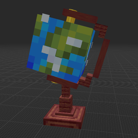 Earth globe made with cubes and rotations