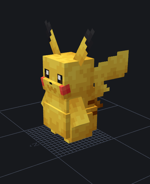 Original Pikachu model in Blockbench